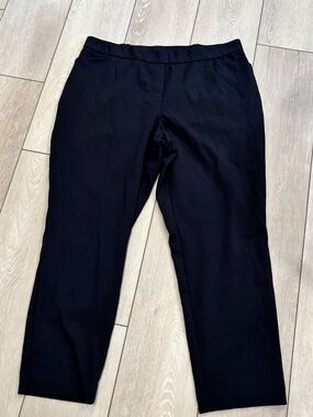 J. Jill Navy Straight-Leg Pull-On Pants